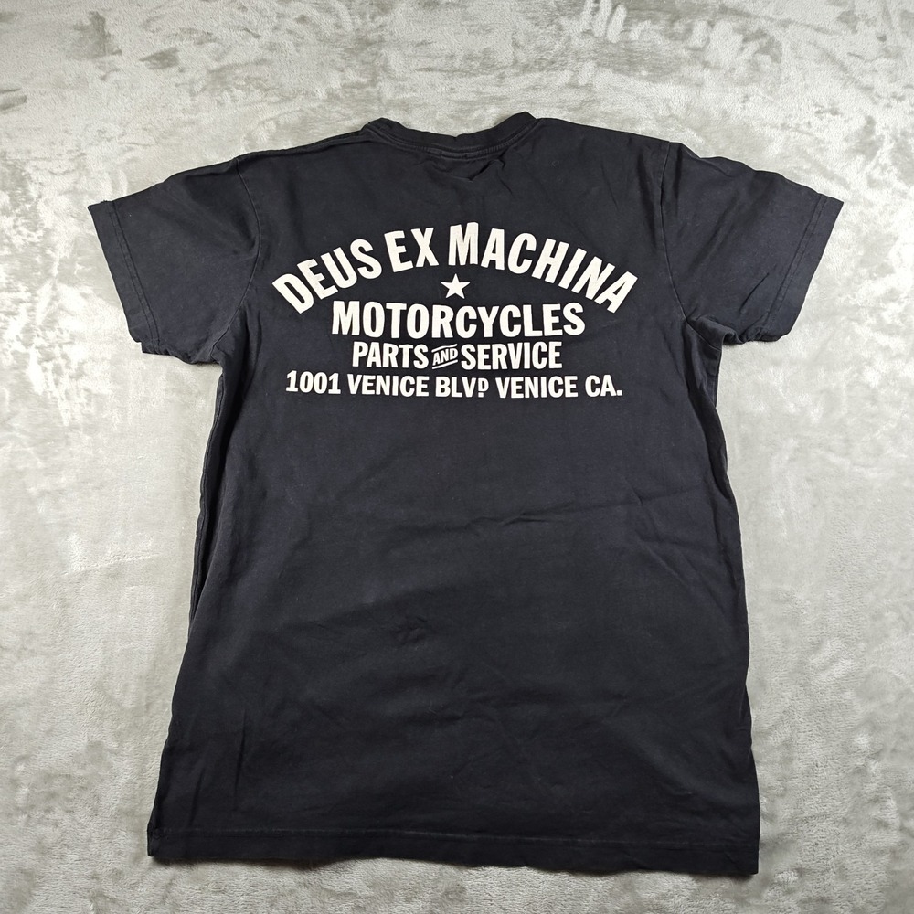 Deus Ex Machina Shirt Men Medium Venice Shield Logo Graphic Tee Motorcycle Biker